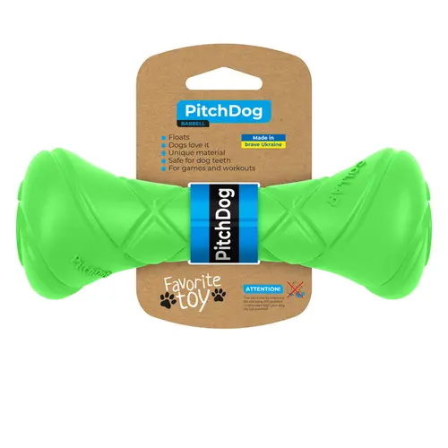 PitchDog ігрова гантель для собак 19х7 см - для апортировки, салатова (4823089334219)