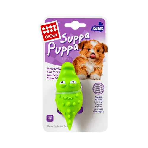 GiGwi Suppa Puppa Крокодильчик іграшка для собак 9 см - з пищалкою, гумова (4823089351520)
