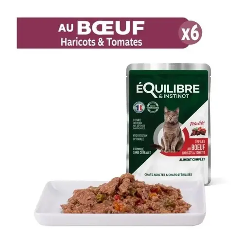 Equilibre&Instinct Sterilised ВОЛОГИЙ КОРМ Економ коти (з куркою, фореллю, яловичиною та лососем) 85 г