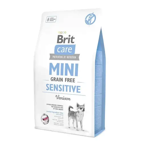 Brit Care MINI Grain-Free Sensitive Venision сухий корм для собак мініатюрних порід з чутливим травленням 2 кг - з олениною (8595602520169)