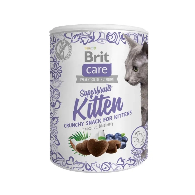Brit Care Superfruits Kitten Crunchy Snack ЛАСОЩІ Супер-преміум кошенята (з куркою та кокосом) 100 г 