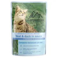 Carpathian Pet Food влажный корм для кошек 100 г - с телятиной и уткой в соусе (4820111141364) 