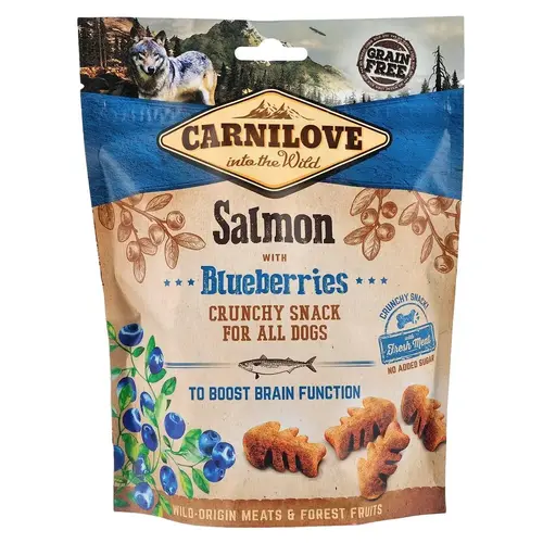 Carnilove Dog Crunchy Snack ЛАСОЩІ Холістік собаки (з лососем та чорницею) 200 г