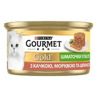 Gourmet Gold ВОЛОГИЙ КОРМ Преміум коти (з качкою, морквою та шпинатом) 85 г  - фото 1