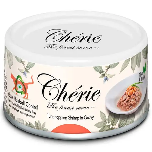 Cherie Hairball Control влажный корм для кошек для контроля образования комочков шерсти 80 г - с тунцом и креветками (4712937600500)