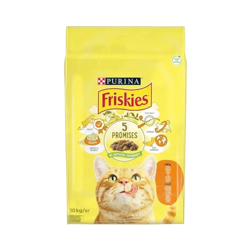 Friskies сухой корм для кошек 10 кг - с курицей и овощами (5997204505101) 