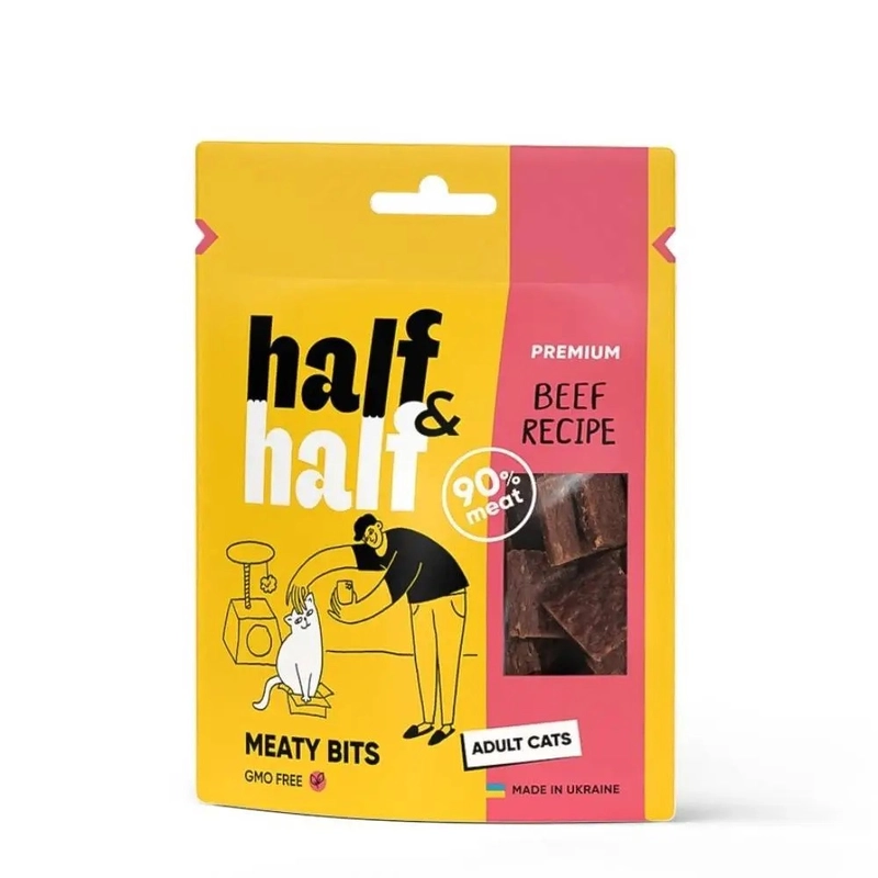 Half&Half лакомство для кошек 50 г - с говядиной (4823082431861) 