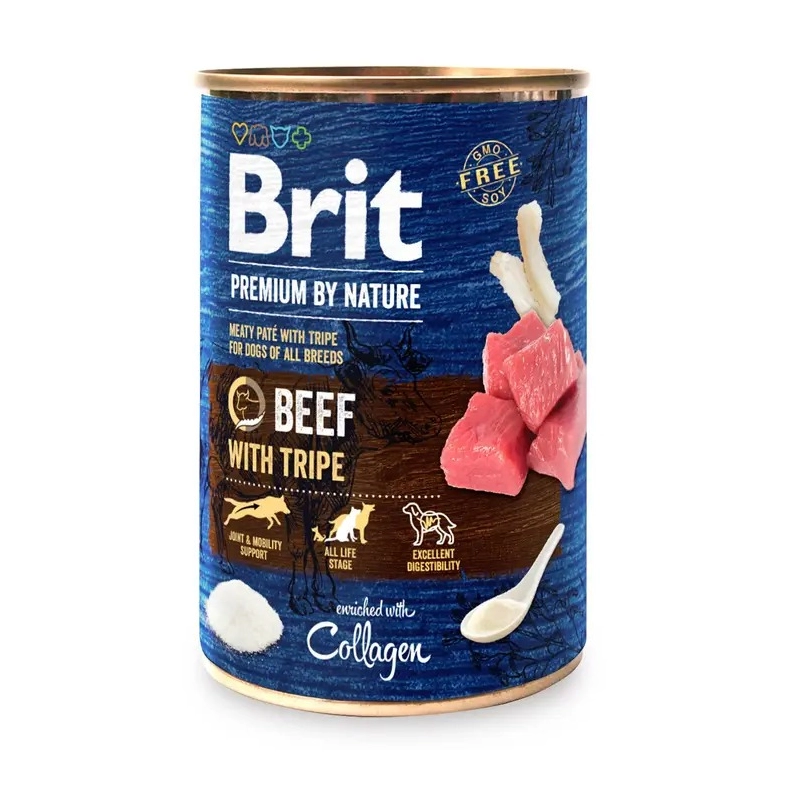 Brit Premium by Nature Beef ВОЛОГИЙ КОРМ Premium собаки (з яловичиною та тельбухами) 400 г 