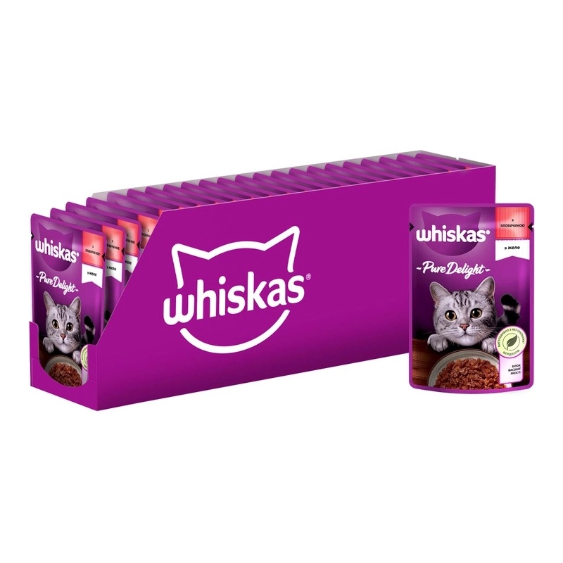 Whiskas ВОЛОГИЙ КОРМ Економ коти (з яловичиною) 85 г  - фото 1