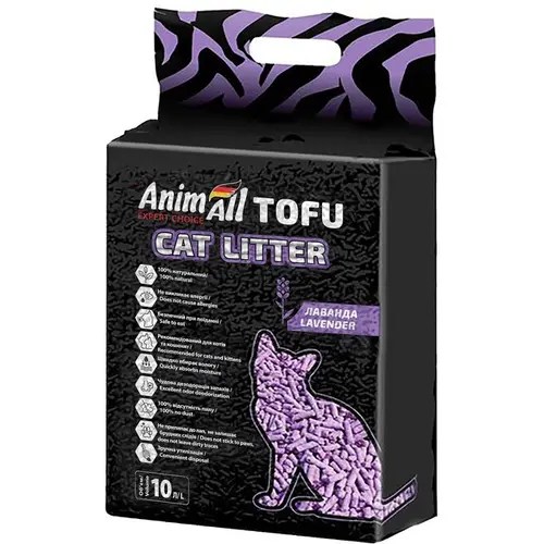 AnimAll Tofu наповнювач для котячого туалету 10 л - соєвий, з ароматом лаванди (4820224500898)