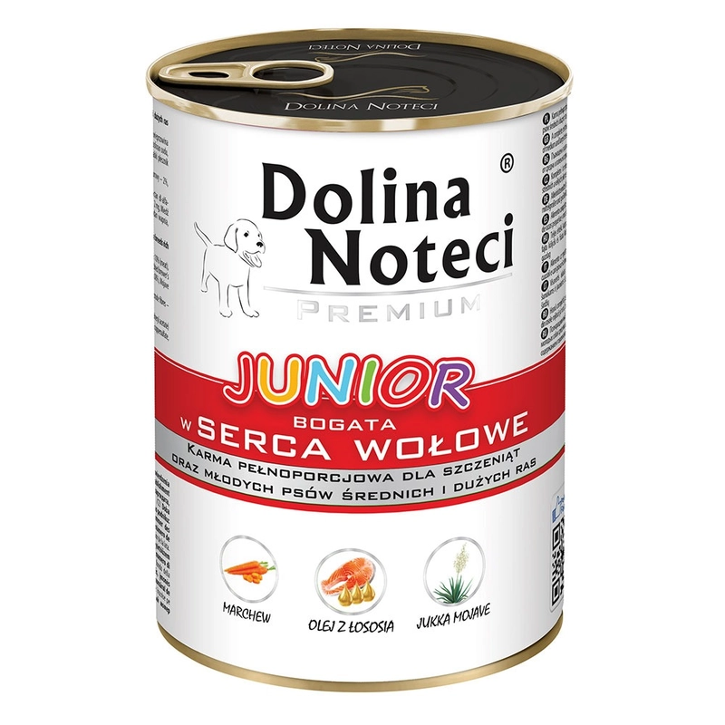 Dolina Noteci Premium Junior влажный корм для щенков 400 г - с говяжьим сердцем (5902921300403) 