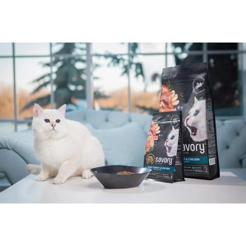 Savory Kitten Chicken сухий корм для кошенят 400 г - з індичкою та куркою (4820232630136)  - фото 2