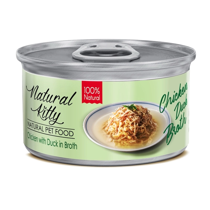 Natural Kitty natural pet food ВОЛОГИЙ КОРМ Холістік коти (курка з качкою) 80 г 