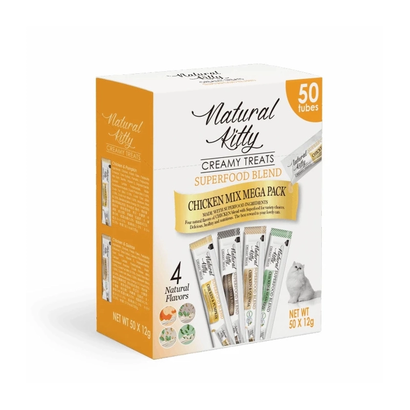 Natural Kitty Creamy Treat Mega Pack лакомство для кошек 12 г - с курицей (4712937601224) 