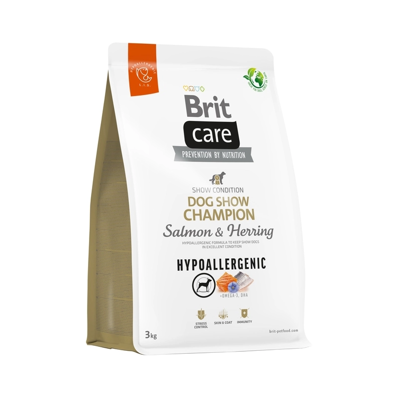 Brit Care Hypoallergenic SHOW CHAMPION СУХИЙ КОРМ Супер-преміум собаки (з лососем та оселедцем) 3 кг 