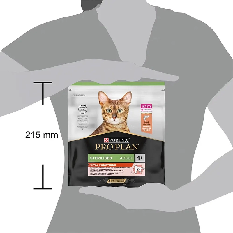 Purina Pro Plan Sterilised Adult 1+ Vital Functions сухий корм для стерилізованих котів 400 г - з лососем (7613036544832)  - фото 6