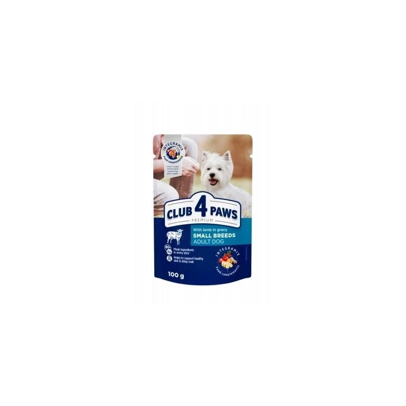 Club 4 Paws Lamb Premium ВОЛОГИЙ КОРМ Premium собаки (з ягням в соусі) 100 г 