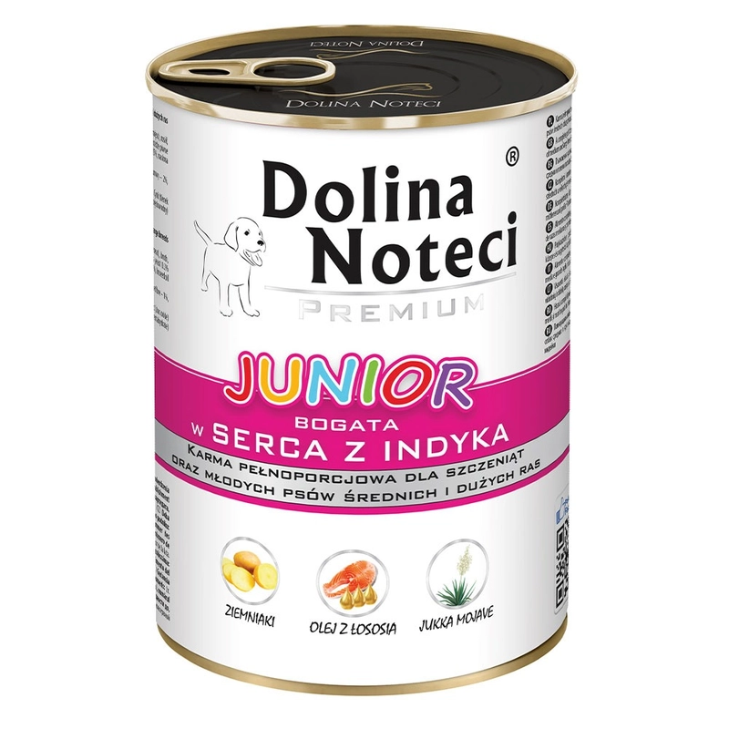 Dolina Noteci Premium Junior Turkey Heart ВОЛОГИЙ КОРМ Premium цуценята (з індичим серцем) 400 г 