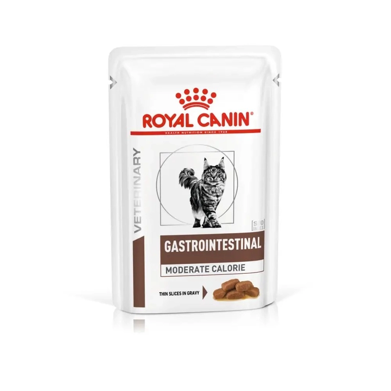 Royal Canin Gastrointestinal Moderate Calorie Cat влажный корм для кошек при проблемах с пищеварением 85 г (9003579027790) 