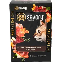 Savory Kitten 3+1 влажный корм для кошек 85 г - с бараниной и тыквой в желе (2700000032824)  - фото 1