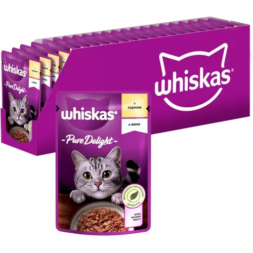 Вологий корм для котів Whiskas з куркою в желе 85 г (5900951302138)