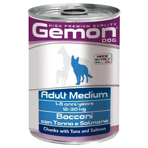 Gemon Dog Wet Medium Adult влажный корм для собак средних пород 415 г - с тунцом и лососем (8009470387880)